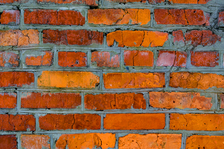 old red brickwork abstract backgroundの写真素材