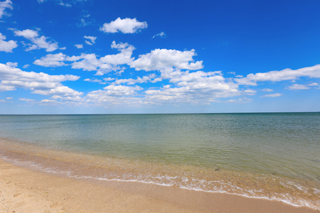 Summe scene on sea with clouds in blue skyの写真素材