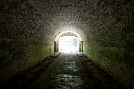 light in end undeground tonnelの写真素材