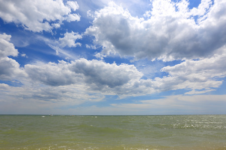 nice cloudy sky over sea surfaceの写真素材