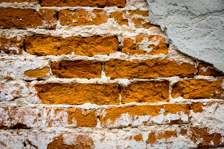 old style red brickwork backgroundの写真素材
