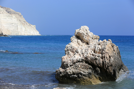 Landscape with rock in seaの写真素材