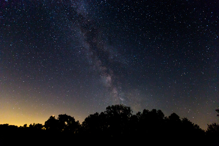 Milky Way Galaxy in night skyの写真素材