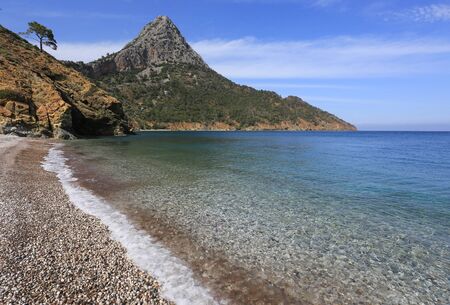 NIce landsacpe with sea shore in Adrasan bay on  Mediterranean Sea in Turkeyの写真素材