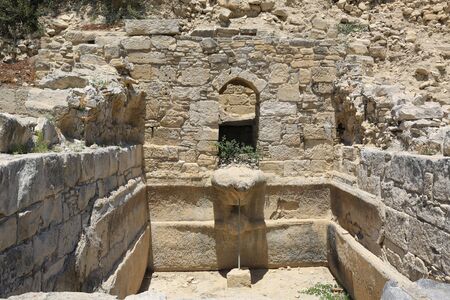 ruins of water source in antique city Amathus in Cyprusの写真素材