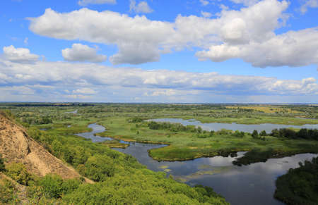 nice view on delta river from hill
