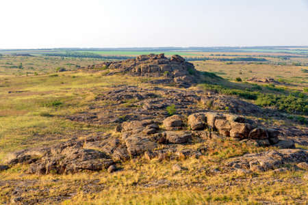 Landscape with stone field in steppe. take it in Ukraine