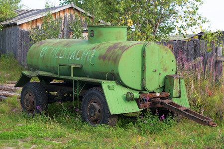 the old trailer tankの写真素材