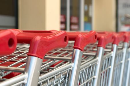 Trolleys from the supermarketの写真素材