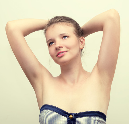 Portrait of a beautiful young sexy womanの写真素材