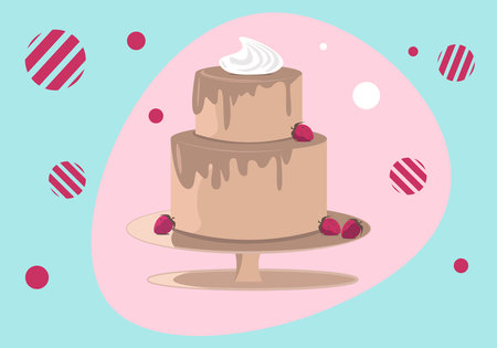 Pastry. Cake. Colorful illustrationのイラスト素材