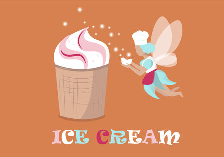 Ice cream. The best dessert from a fairyのイラスト素材