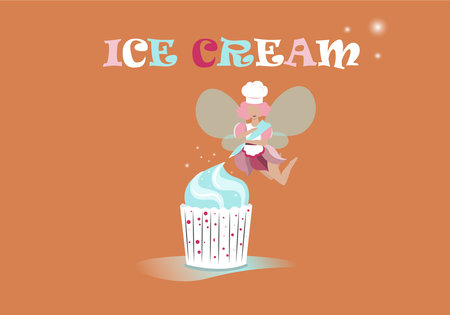 Ice cream. The best dessert from a fairyのイラスト素材