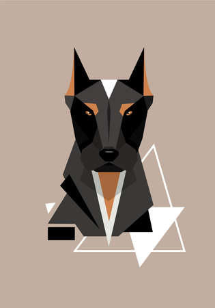 Dog. Breed of dogs..Geometric illustrationのイラスト素材