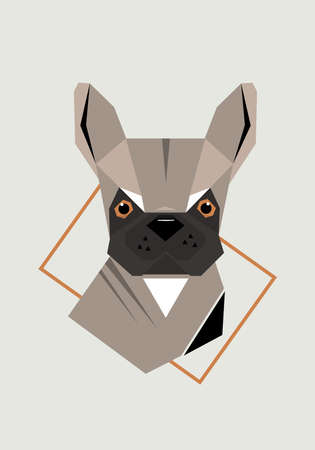 Dog. Breed of dogs. Geometric illustrationのイラスト素材