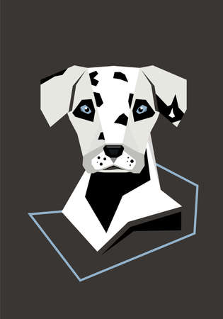 Dog. Breed of dogs. Dalmatian. Geometric illustrationのイラスト素材