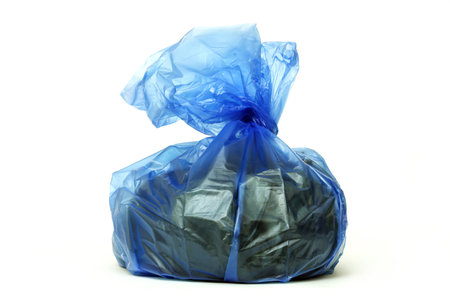 Blue rubbish bagの写真素材