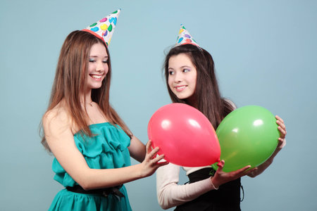 Group of beautiful girls at the party の写真素材