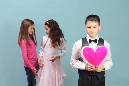 Not an easy choice. Valentine's Day.の写真素材