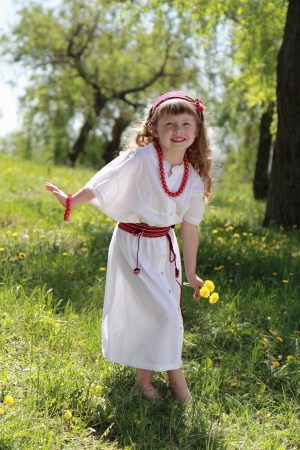 Little girl in the Ukrainian national costumeの写真素材