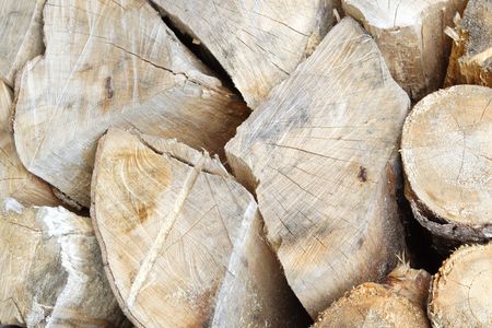 a stack of cut logs