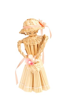 girl made out of straw pulp - straw dollの写真素材