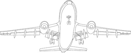 vector - contour aircraft  isolated on white backgroundのイラスト素材