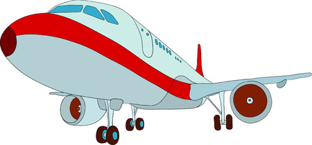 vector - jet plane landing ,isolated on backgroundのイラスト素材