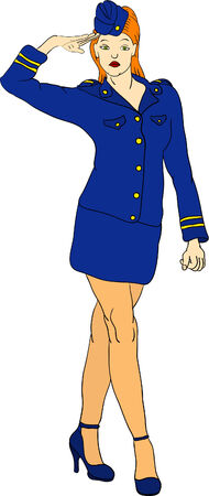 vector - air hostess isolated on backgroundのイラスト素材