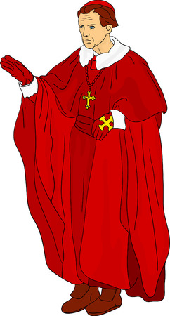 vector - Priest Cardinal isolated on backgroundのイラスト素材
