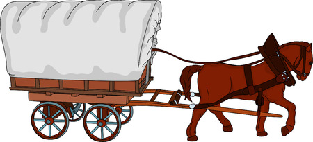 horse cart, the sheet is a place for your textのイラスト素材