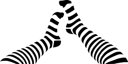  a legs in stripped socks のイラスト素材