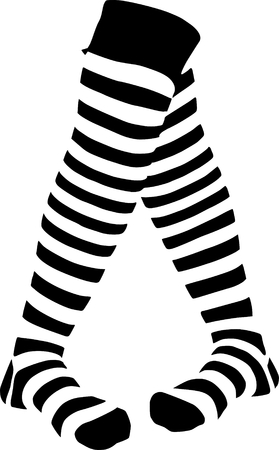 a legs in stripped socks のイラスト素材
