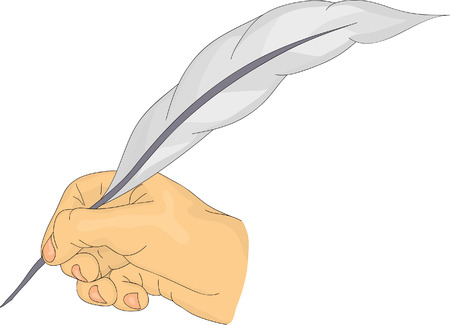  hand with a quillのイラスト素材