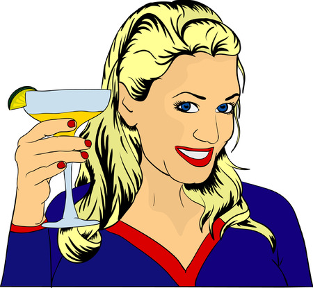 nice women with glassのイラスト素材