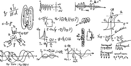vector - mathematical physics - the formulas and graphs - electricity, magnetismのイラスト素材