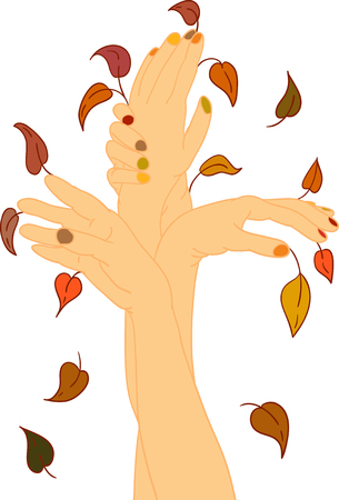 vector - abstract autumn tree of handsのイラスト素材