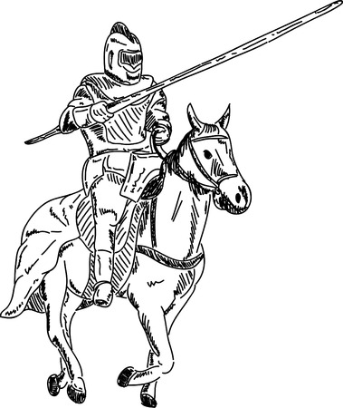 Vector - knight on horse isolated on backgroundのイラスト素材