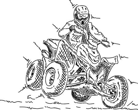 vector - four wheeler jump, isolated on backgroundのイラスト素材