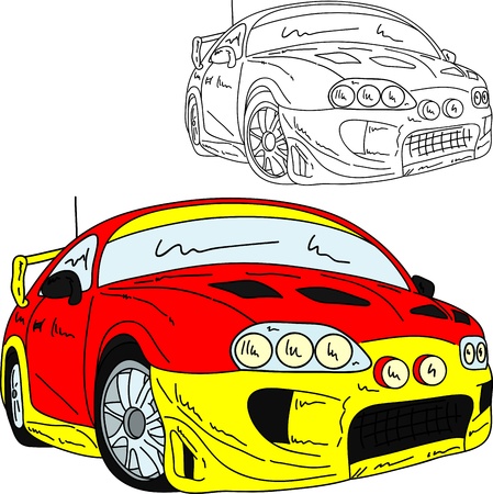 vector  - rally car tuning isolated on backgroundのイラスト素材