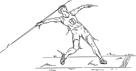 Male Javelin ,isolated on backgroundのイラスト素材