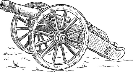  historic artillery isolated on backgroundのイラスト素材
