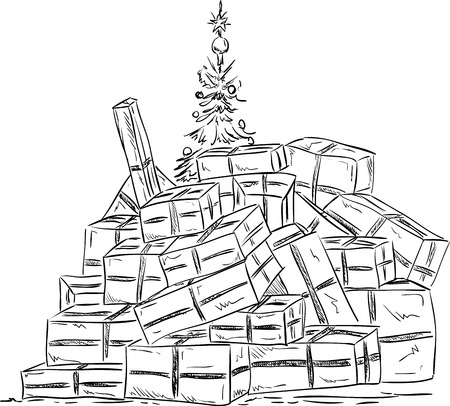 vector - too many gifts for Christmasのイラスト素材