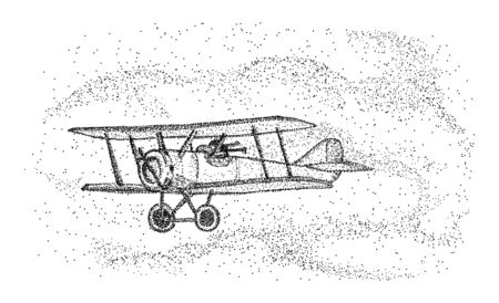 vector - biplane - isolated on backgroundのイラスト素材