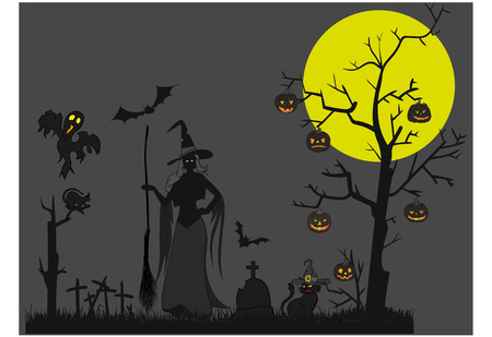 Halloween theme vector illustration.のイラスト素材