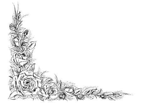 Rose frame decoration vectorのイラスト素材