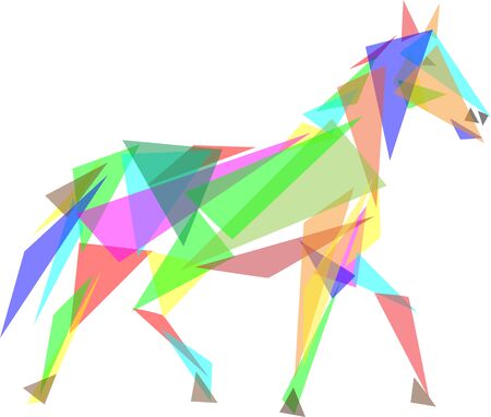 vector - horse colored glass triangle - isolated on backgroundのイラスト素材