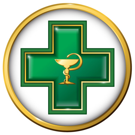 Health services sign, symbol. Medicine snake symbol, crossのイラスト素材