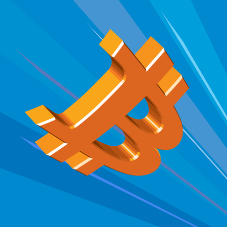 Bitcoins - virtual money. Quick flight. Symbolのイラスト素材