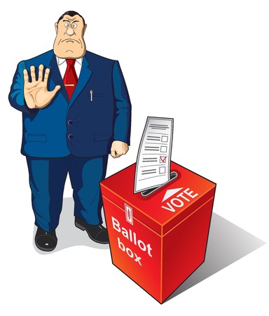 Ballot box. Ballot. ballots. vote. Confident, employee or worker.のイラスト素材